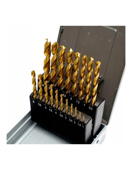 Sada kobaltových vrtáků 1-10 HSSE TiN 19ks