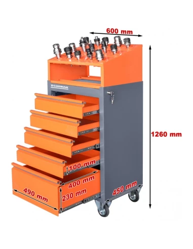 Skříňka na nářadí s držáky nástrojů CNC RS250