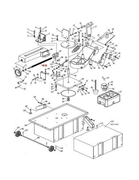Šroub svěráku pro pásovou pilu BS712SW
