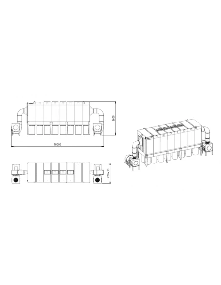 Průmyslové odsávání třísek a pilin Vibra Motor DC43500 m³/h PREMIUM