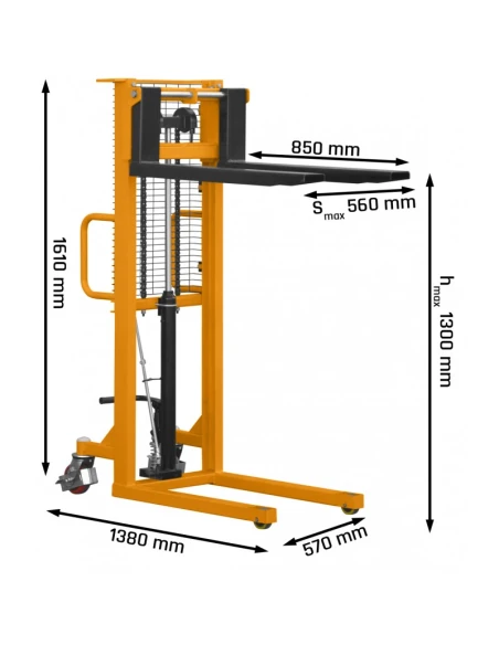 Paletový vozík CORMAK P513 (nosnost 500 kg, nosnost 1300 mm)
