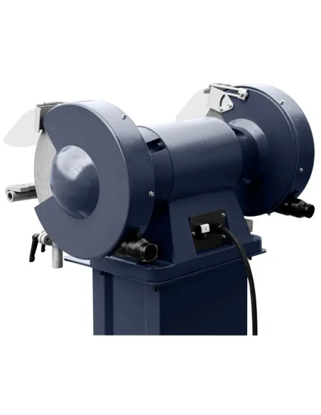 Průmyslová dvoukotoučová bruska CORMAK M300S se stojanem a odsáváním kovových třísek, pilin MDC1500 400V