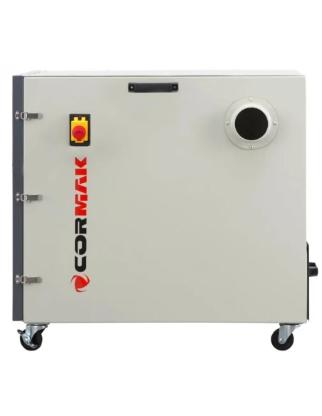 Průmyslová dvoukotoučová bruska CORMAK M300S se stojanem a odsáváním kovových třísek, pilin MDC1500 400V