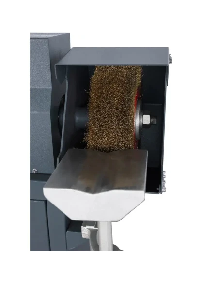 Profesionální dvoukotoučová kartáčová bruska odjehlovačka BMS2080 se stojanem a odsáváním kovových třísek, pilin MDC1500 400V