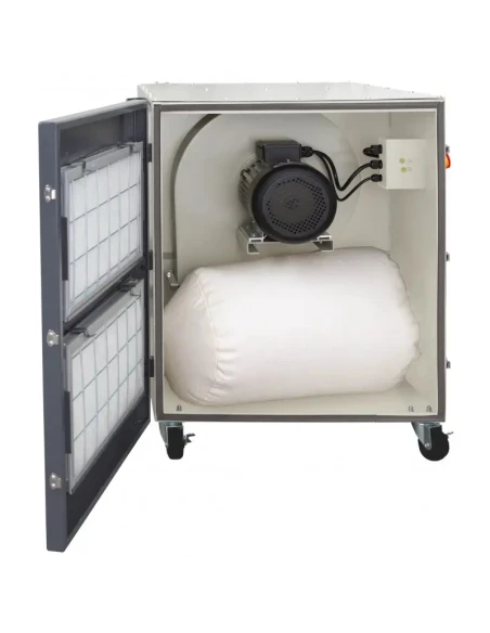 Profesionální dvoukotoučová kartáčová bruska odjehlovačka BMS2080 se stojanem a odsáváním kovových třísek, pilin MDC1500 400V