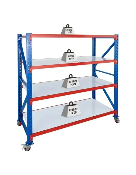 Mobilní skladový regál RMM191022/4 (1900x1000x2200mm)