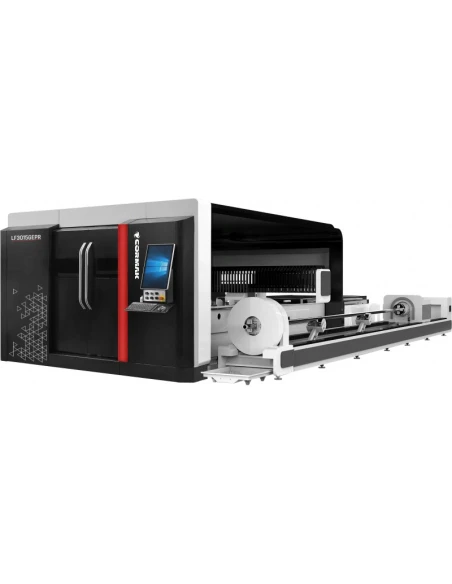 Vláknový laser s nástavcem pro řezání trubek a profilů FIBER LF3015GEPR 3kW