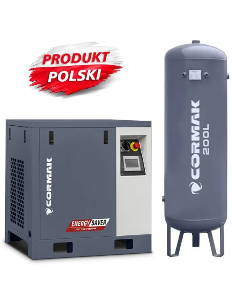 Šroubový kompresor LUFT 700 VSD + PM - 5,5kW - 650L/min. + svislá tlaková nádoba 200 L