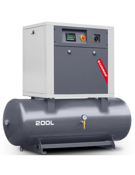 Šroubový kompresor na vodorovném zásobníku 200L - LUFT 700 5,5kW 400V - 650 L/min