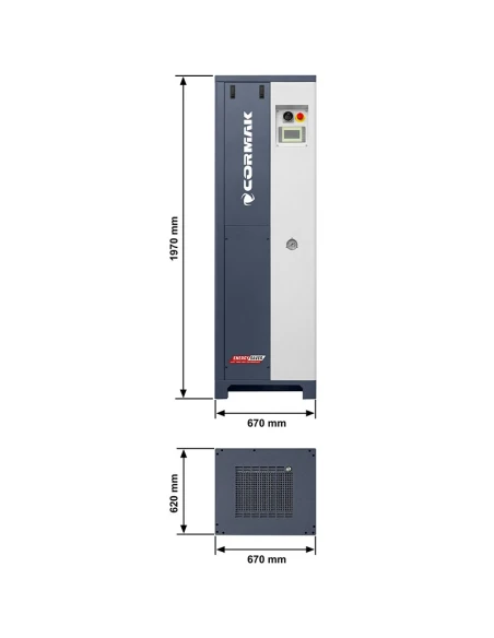 Šroubový kompresor CORMAK LUFT 1000 VSD+PM SMART - 10 BAR - 950 L/min. 7,5kW - 400V - nevyžaduje registraci u UDT