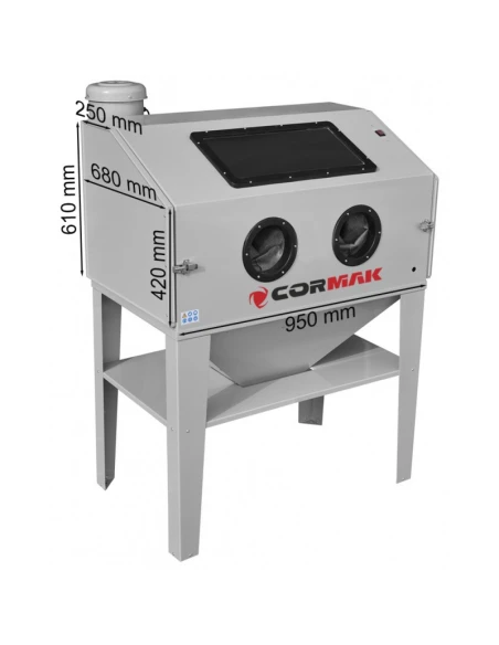 Kabinový pískovač 350 L - boční otevírání KDP350 + odsávání DC15