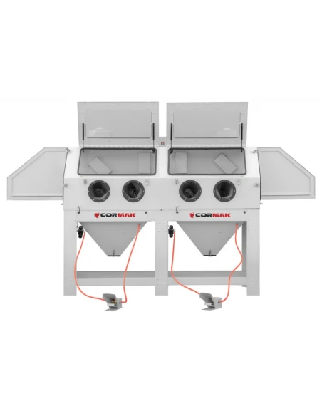 Kabinový pískovač 880 L - dvojitá stanice + 2x odsávání DC15