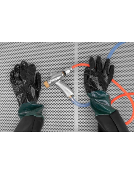 Kabinový pískovač 880 L - dvojitá stanice + 2x odsávání DC15