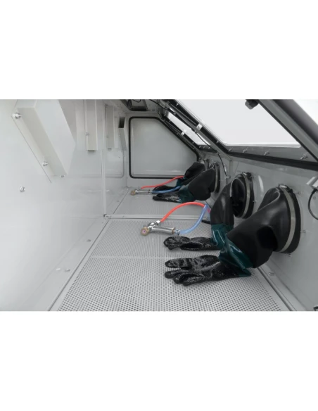 Kabinový pískovač 880 L - dvojitá stanice + 2x odsávání DC15