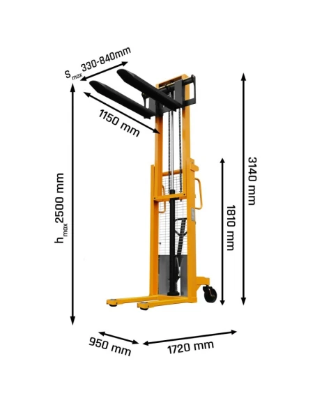 Paletový vozík WRHS 1025 s nastavitelnými vidlicemi