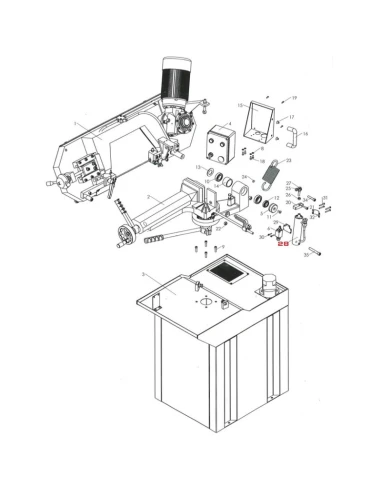 Hydraulický válec pro pásovou pilu HBS275