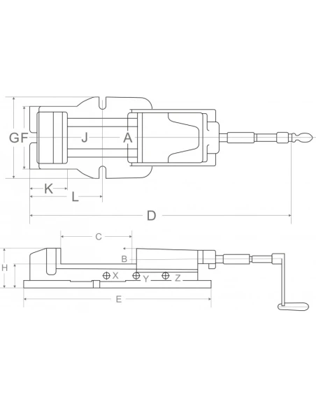 Hydraulicky asistovaný rotační svěrák 155 mm