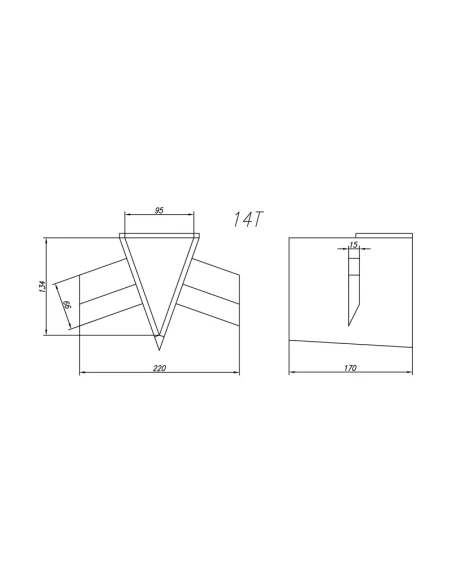 Křížový klín pro 14tunový štípač
