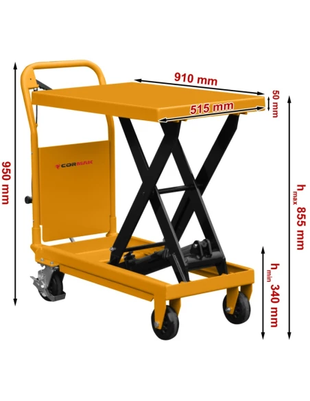 Plošinový nůžkový zvedák TA50 (nosnost 500 kg, zdvih 855 mm)
