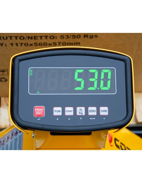 Paletový vozík CORMAK SP2500 SUPER 2,5 tuny s elektronickou váhou